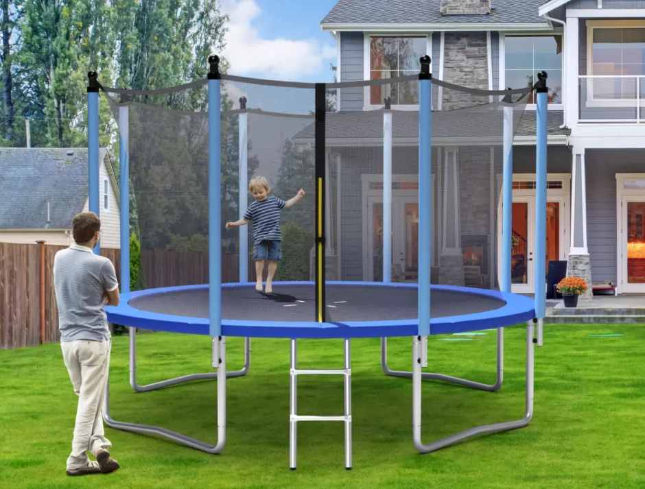 Best Sale Baby Direct Rever Bebe Ultimate Outdoor Trampoline with Safety Netting and Climbing Ladder