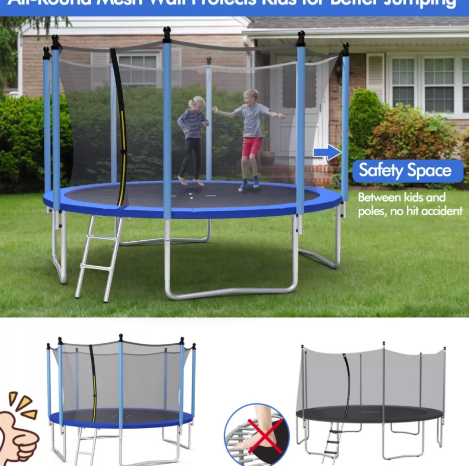 Best Sale Baby Direct Rever Bebe Ultimate Outdoor Trampoline with Safety Netting and Climbing Ladder