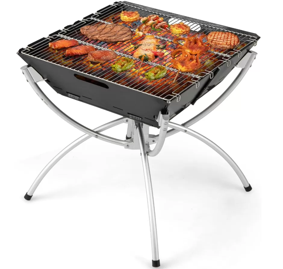 Shop Baby Direct Rever Living Camping Campfire BBQ Grill, 3-in-1 Portable Firewood Charcoal Fire Pit