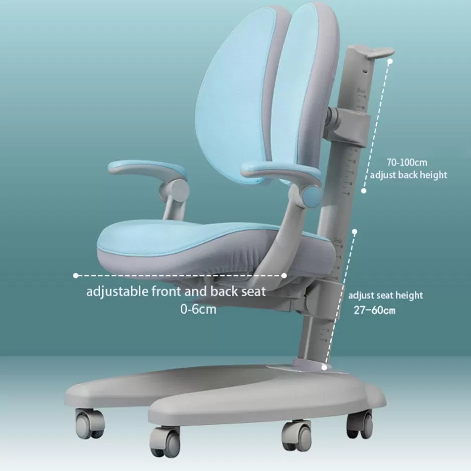 Best Sale Baby Direct Solid Rubber Wood Height Adjustable Children Kids Ergonomic Blue  Study Desk Chair Set  120cm AU