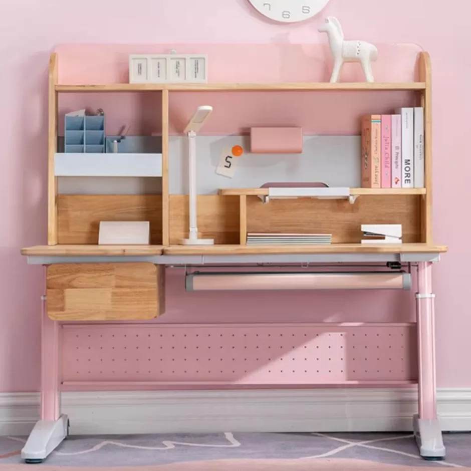 Best Sale Baby Direct Solid Rubber Wood Height Adjustable Children Kids Ergonomic Blue Study Desk Only 120cm AU