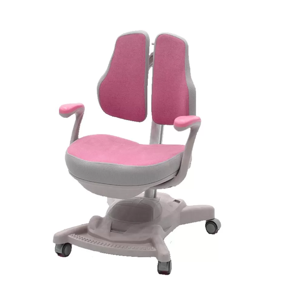 Clearance Baby Direct Solid Rubber Wood Height Adjustable Children Kids Ergonomic Study Desk Chair Set Pink Chair 120cm AU