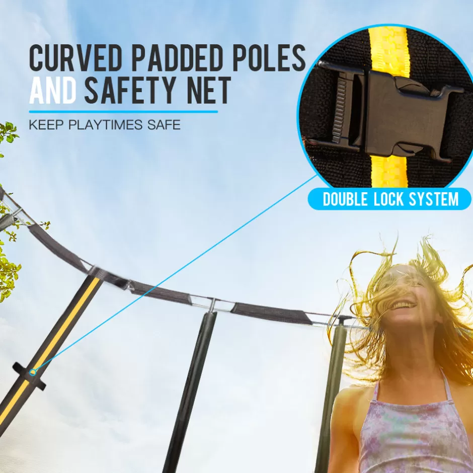 Discount Baby Direct Up-Shot 8ft Round Trampoline Enclosure Safety Net Mat Spring Pad Ladder