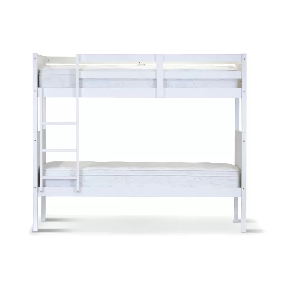 Best Sale Baby Direct Zinnia Single Bunk Bed Frame Solid Rubber Timber Wood Loft Furniture - White