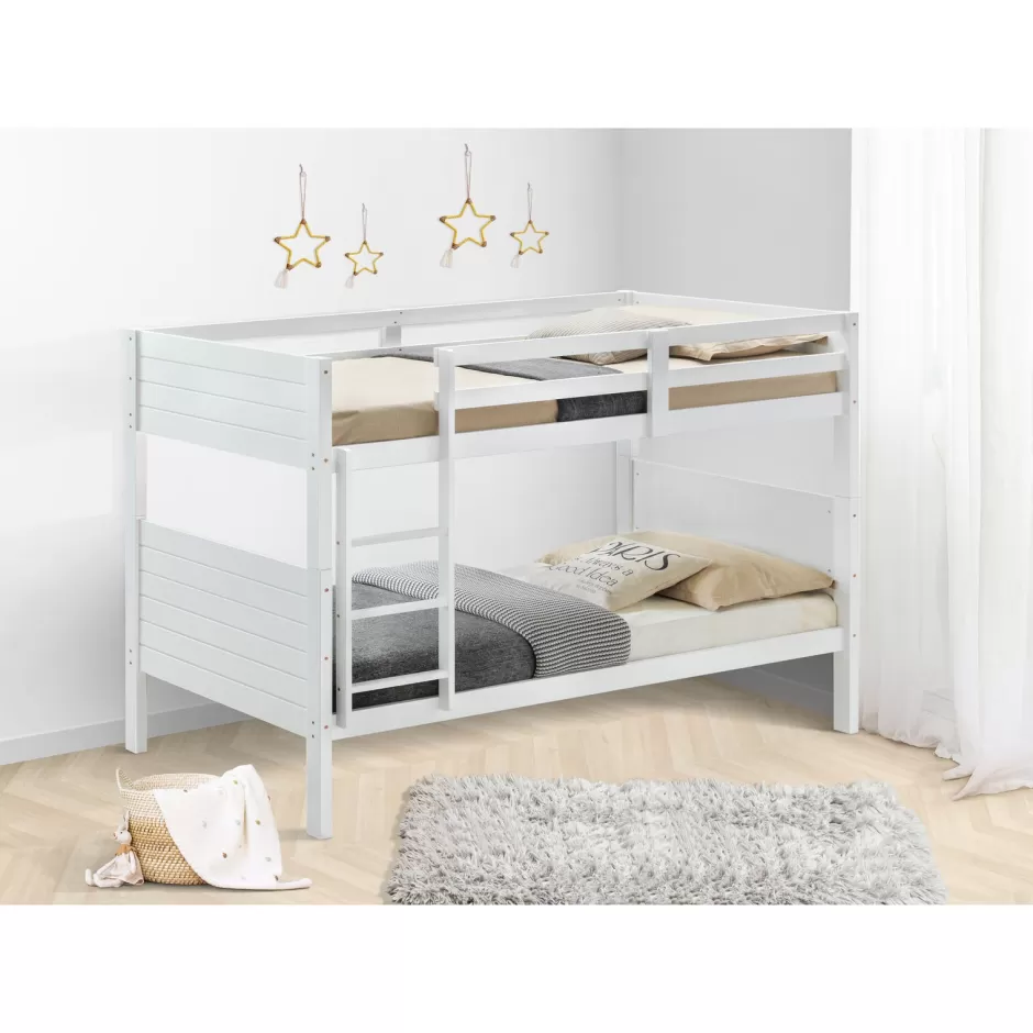 Best Sale Baby Direct Zinnia Single Bunk Bed Frame Solid Rubber Timber Wood Loft Furniture - White